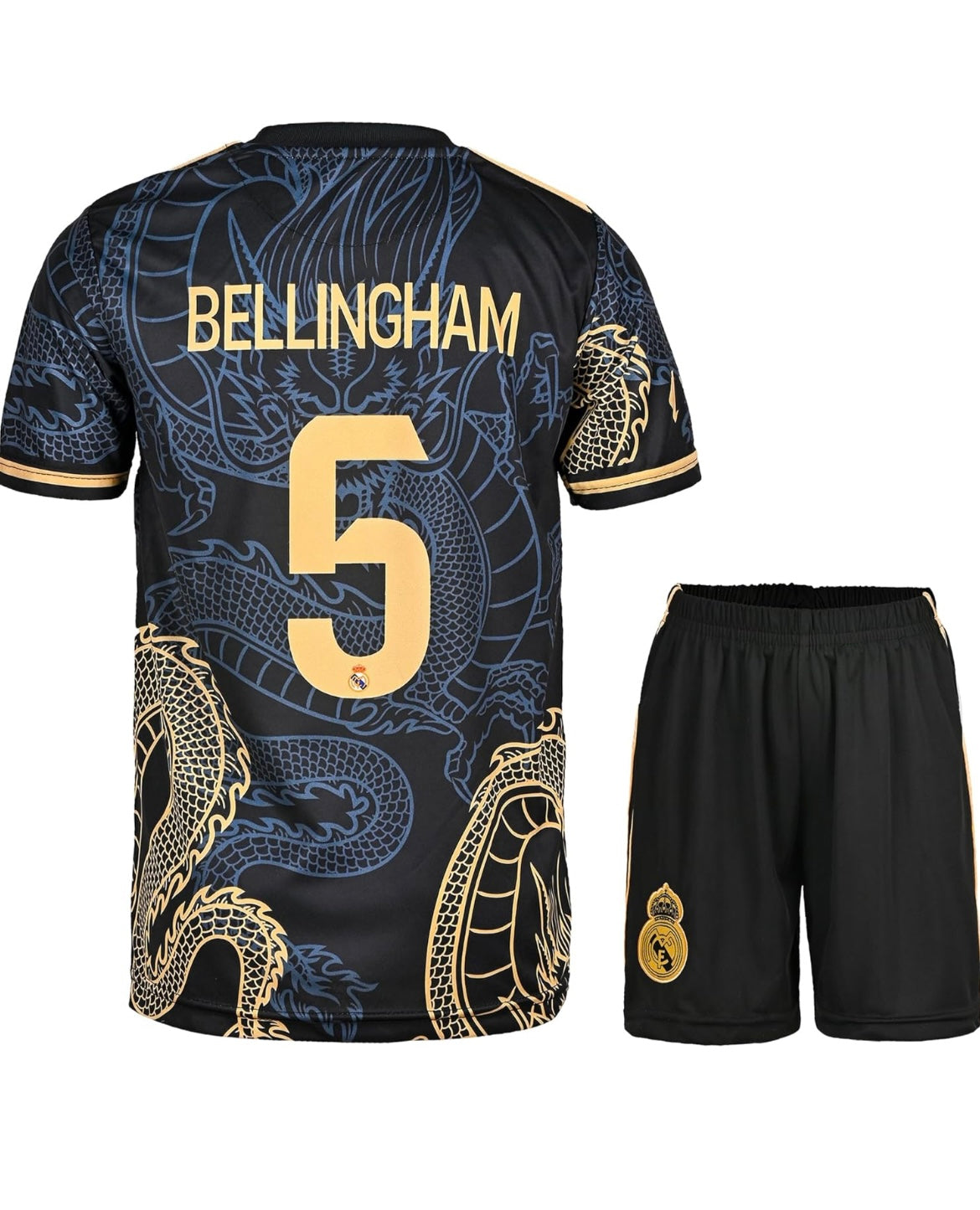 Real Madrid Dragon Edition Football Jersey & Shorts Set – Ronaldo/Bellingham – Limited Edition Kit 2024