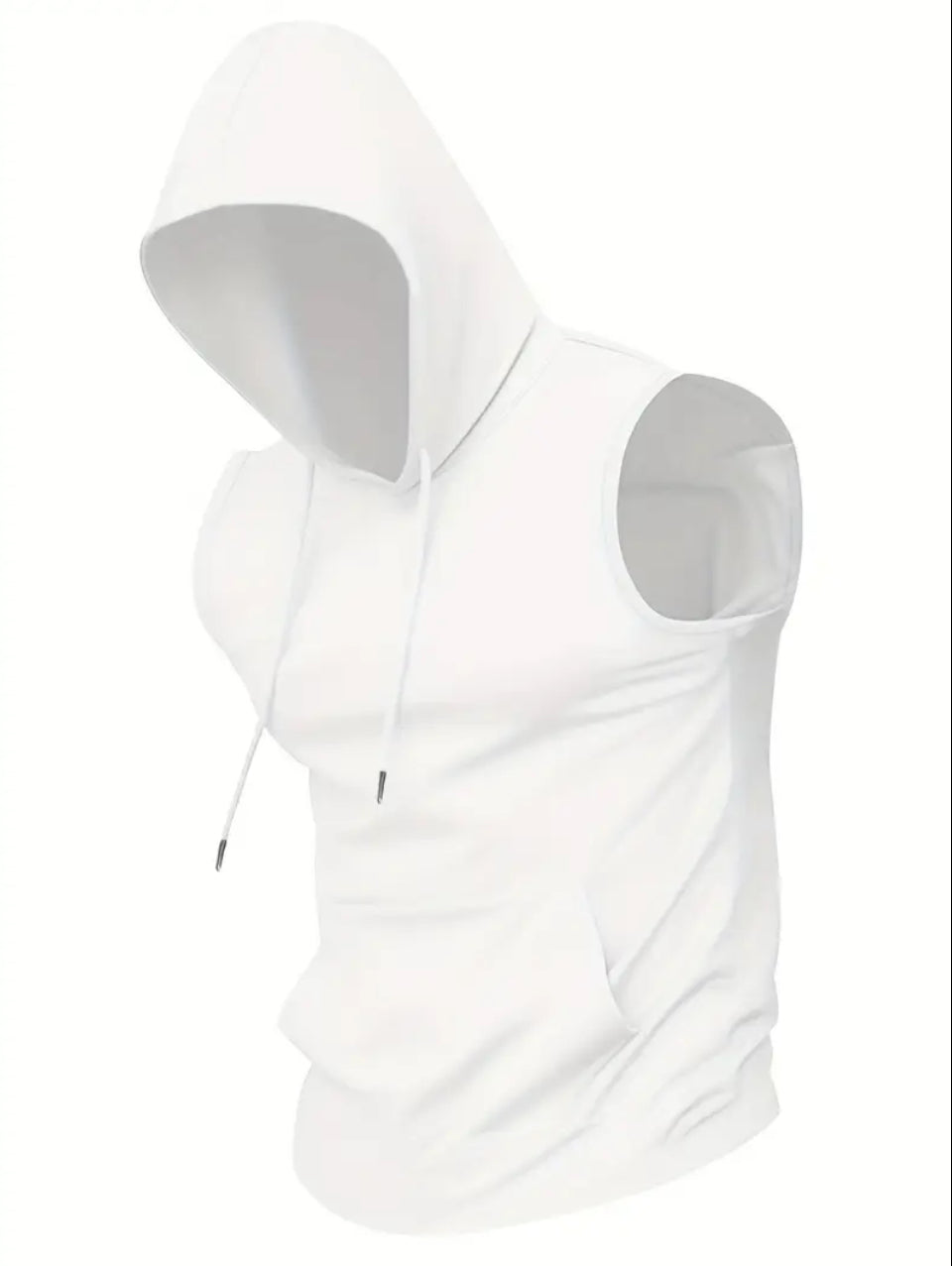 Men’s/Women’s Sleeveless Hoodie in Black and White – Soft and Comfortable, Perfect for Spring and Summer