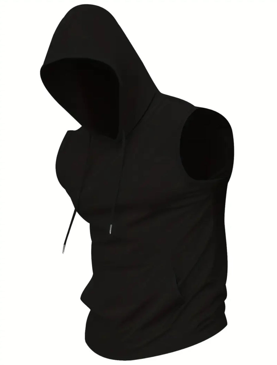 Men’s/Women’s Sleeveless Hoodie in Black and White – Soft and Comfortable, Perfect for Spring and Summer