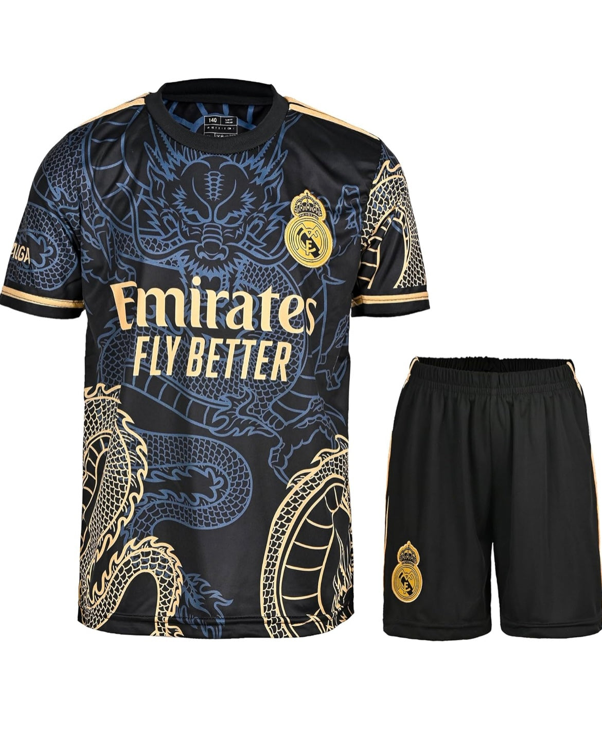 Real Madrid Dragon Edition Football Jersey & Shorts Set – Ronaldo/Bellingham – Limited Edition Kit 2024